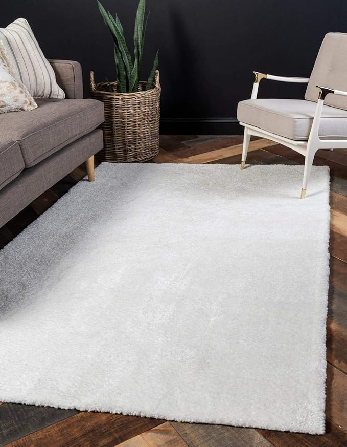Unique Loom Solo Collection Area Rug - Calabasas (3' 3" x 5' 3" Rectangle, Snow White)