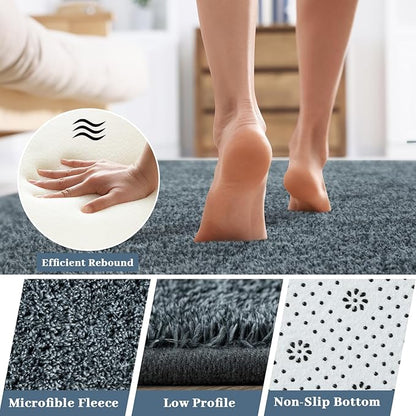 HQAYW 7x10 Large Area Rugs for Living Room Bedroom, Modern Thickened Memory Foam Soft Rug, Low Pile Minimalist Washable Non Slip Carpets for Kids Girls Boys Nursery Dorm Home Decor, Navy Blue