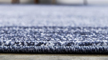 Rugs.com Angelica Collection Rug – 8 Ft Round Navy Blue Medium Rug Perfect for Kitchens, Dining Rooms