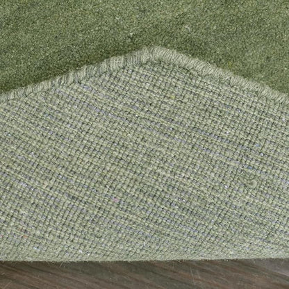 Hand Knotted Loom Wool ECO-Friendly Area Rugs - 8'x8', Octagon, Green Color, Solid Plain Design, High Pile Thick Handmade Anti Skid Area Rugs for Living Room, Bed Room (L00111)