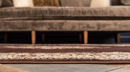 Unique Loom Reza Collection Traditional Persian Style Area Rug, 2 ft 2 in x 8 ft 2 in, Brown/Ivory