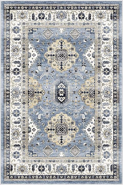 Dripex Vintage Collection Washable Area Rug - 2x3 Door Mat Small Entryway Rug Distressed Non-Slip Low-Pile Floor Carpet for Indoor Front Entrance Kitchen Bathroom Living Room Bedroom