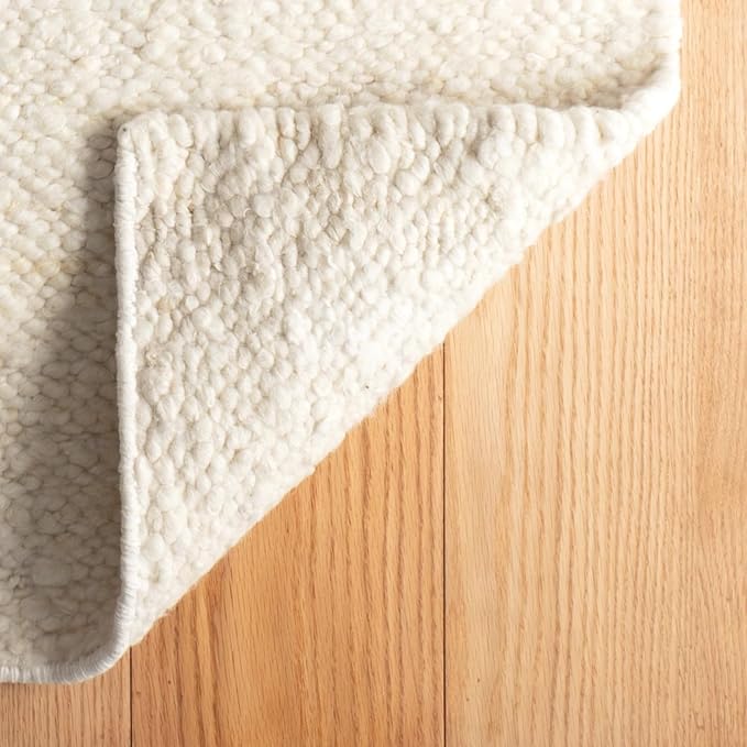 Dash & Albert Holmstead Ivory Handwoven Wool Rug, 2 X 3 Feet, Ivory Solid Pattern - Premium Luxury Hotel Quality Soft Breathable Hypoallergenic Machine Washable Easy Care All Season Comfortable