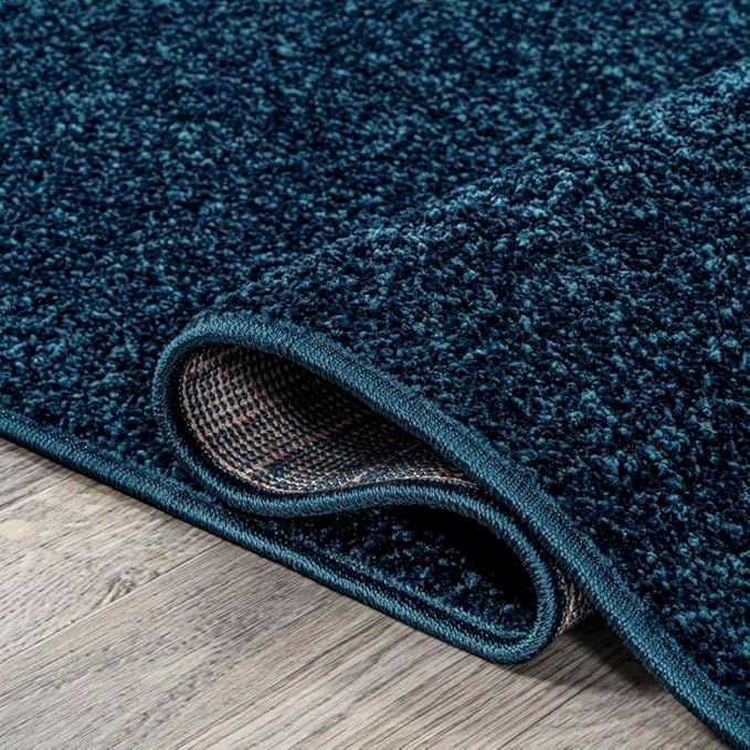 JONATHAN Y Haze Solid Low-Pile Navy Runner Rug 2x8, Coastal,Bohemian,Minimalist,Classic, Easy-Cleaning for Living Room,Bedroom,Kitchen,Pet Friendly,Non-Shedding (SEU100C-28)