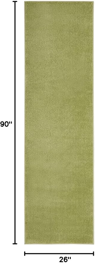 Nourison Home Nourison Essentials Green 2'2" x 7'6" Area Rug - Easy Clean, Non Shedding, Bed Room, Living Room, Dining Room, Kitchen (8' Runner)