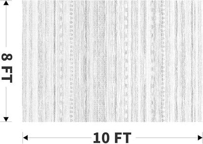 8x10 Area Rugs for Living Room Machine Washable Rug Distressed Indoor Carpet Neutral Moroccan Boho Rug Ultra Soft Area Rug for Bedroom Dining Room Playroom Office, Grey