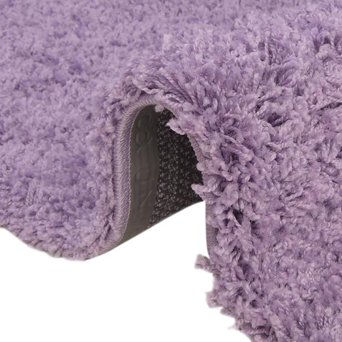 Unique Loom Solid Shag Collection Area Rug (8' Round, Lilac)