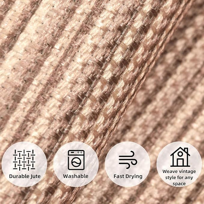 ILANGO Jute Area Rugs 8x10 for Living Room, Woven Washable Outdoor Rugs, Natural Farmhouse Indoor Rugs for High Traffice Areas, Non Slip Carpet with Rubber Backing for Bedroom Dining Table Porch