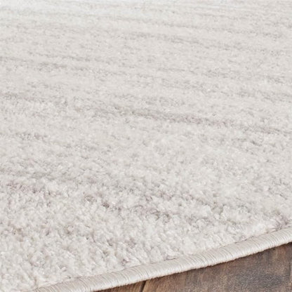 SAFAVIEH Adirondack Collection Area Rug - 8' Round, Ivory & Silver, Modern Ombre Design, Non Shedding & Easy to Clean, Ideal for Living Room, Bedroom, Office, Dining Space (ADR113B)
