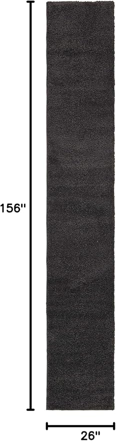 Unique Loom Solo Collection Area Rug - Calabasas (2' 2" x 13' Runner, Charcoal/ Black)
