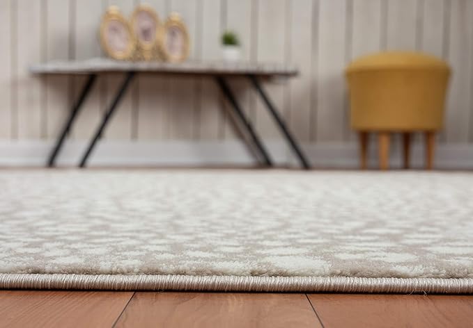 Abani Beige Cheetah Print Area Rug Rugs, Arto Collection - Contemporary Durable Accent Rug (3' x 5')