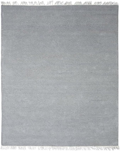 Rugsotic Carpets Hand Woven Flat Weave Kilim Wool ECO-Friendly Area Rugs - 4'x6', Rectangle Shape, Light Silver Color, Solid Plain Design, Low Pile Handmade Rugs for Living Room (D00111)