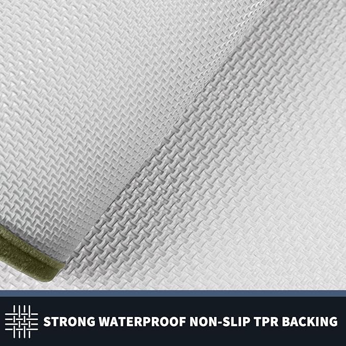 PURRUGS Dirt Trapping Door Mat 24" x 84", Non-Slip/Skid Machine Washable Entryway Rug, Shoes Scraper, Area Rug, Super Absorbent Welcome Mat for Muddy Wet Shoes and Paws, Budding Green & Sage Green
