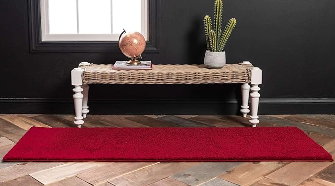 Unique Loom Solo Collection Area Rug - Calabasas (2' 2" x 6' 7" Runner, Red)