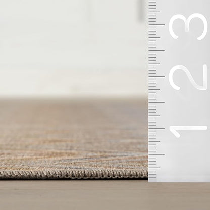 Dash & Albert Seneca Natural Machine Washable Rug, 7.5 X 9.5 Feet, Tan Geometric Pattern