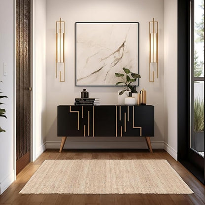 REDEARTH · Jute Cotton Area Rug - 8'x10' Rectangular Rug, Sustainable Handwoven, Non-Shedding, Soft & Durable – Reversible, Neutral Tones for Home Décor in Living Room, Dining Room, Bedroom