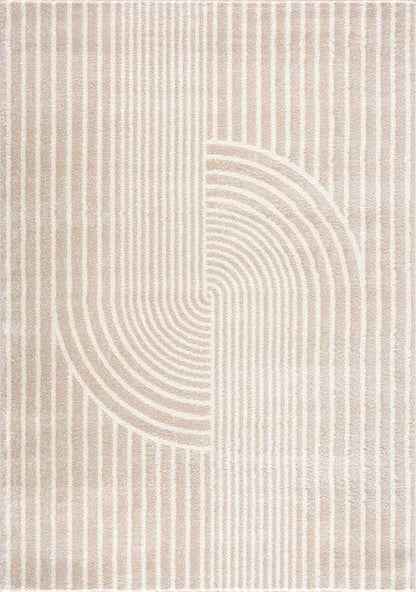 Abani Area Rug for Living Room -Nuevo 8' x 10' Beige Arch Pattern Area Rug, Soft and Durable Living Room Rug, Stain and Fade Resistant, Chic Modern Design, Pet & Kid Friendly