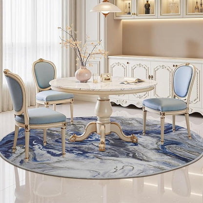 6x6 Round Area Rugs for Living Room, Modern Abstract Rug for Bedroom, Contemporary Machine Washable Rug, Large Stain Resistant Carpet for Dining Room Playroom Home Office, Pet & Kids Friendly