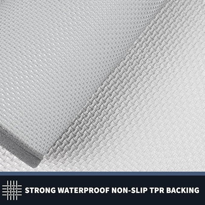 PURRUGS Dirt Trapping Door Mat 24" x 70", Non-Slip/Skid Machine Washable Entryway Rug, Shoes Scraper, Throw Rug, Super Absorbent Area Rug for Muddy Wet Shoes and Paws, Light Grey & Grey