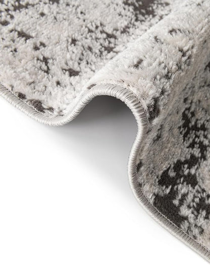 Rugs.com Leipzig Collection Rug – 6 Ft Square Gray Low-Pile Rug Perfect for Living Rooms, Kitchens, Entryways
