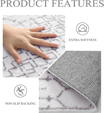 Lahome Moroccan Washable Runner Rug 2x6, Stain Resistant Non-Slip Kitchen Rug Runner, Ultra-Thin Geometric Print Distressed Floor Carpet for Hallways Entryway Laundry Bedroom