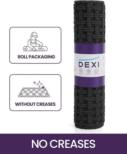DEXI Front Entryway Door Mat Non Slip 48x72, Large Double Entry Way Mats Inside Entrance Low Profile, Welcome Doormat Dirt Trapper for Garage House Floor Home Porter Hall Backdoor Area, Dark Grey