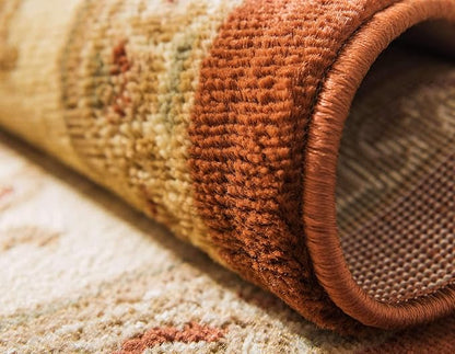 Unique Loom Versailles Collection Traditional Classic Floral Motif Area Rug (10' 0 x 10' 0 Square, Terracotta/ Ivory)