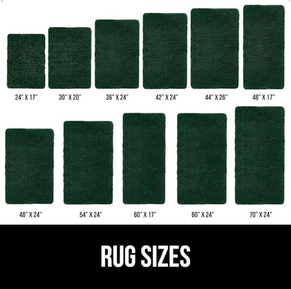 GORILLA GRIP Bath Rug Mat 60x24, Thick Soft Absorbent Chenille, Quick Dry Microfiber Mats, Rubber Backing Washable Shower Floor Rugs, Bathmat Runner, US Designed Bathroom Home Decor Accessories Hunter