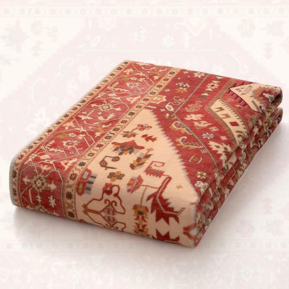 SERISSA 6x9 Area Rugs for Living Room, Large Washable Non-Slip Boho Rug, Ultra Soft Vintage Red Beige Oriental Tribal Print Distressed Carpet for Dining Room Bedroom Dorm Office Home Decor