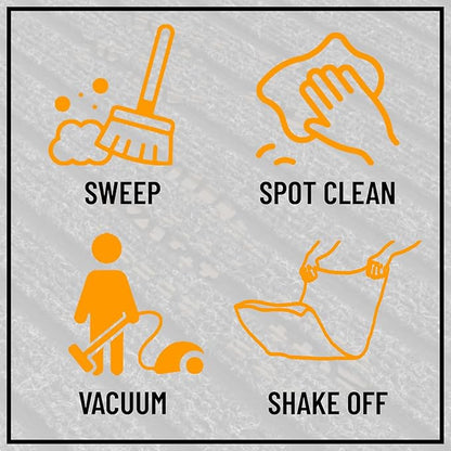 Ottomanson 2'7" x 28' Hallway Runner with Scraper Pile - Extra Durable Non-Slip Rug Mat for Indoor & Outdoor Use - Ideal for Kitchen, Entryway & Garage - High-Traffic Carpet, Brown