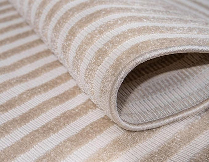 Unique Loom Sabrina Soto Outdoor Collection Geometric, Modern, Vibrant, Carved Area Rug (4' 0 x 6' 0 Rectangular, Beige)