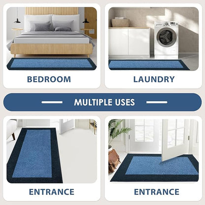 Machine Washable Runner Rug 24" x 70", Non Slip Kitchen Mat for Floor, Absorbent Entryway Rug for Kitchen, Bedroom, Hallway, Bathroom, Door (Roll Packing)