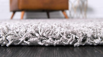 Unique Loom Solid Shag Collection Area Rug (9' x 12' Rectangle, Cloud Gray)