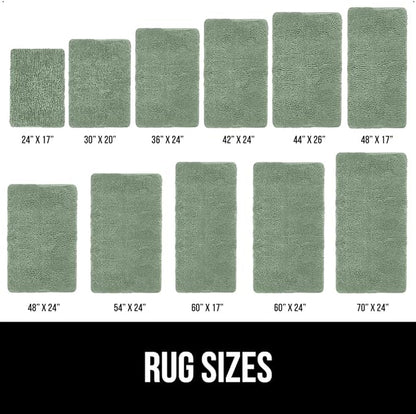 GORILLA GRIP Bath Rug Mat 44x26, Soft Absorbent Chenille, Quick Dry Microfiber Mats, Rubber Backing Washable Shower Floor Rugs, Bathmat Runner, US Designed Bathroom Home Decor Accessories Sage Green