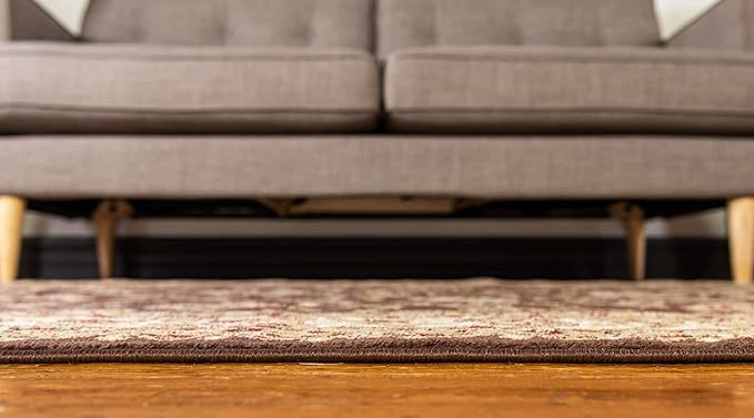 Unique Loom Voyage Collection Traditional Oriental Classic Intricate Design Area Rug (9' 0 x 12' 0 Rectangular, Brown/Ivory)