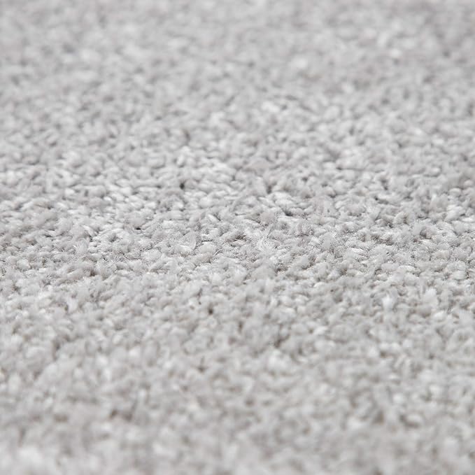 Paco Home Solid Area Rug in Silver Modern Plain Design, Size: 2' x 3'3"