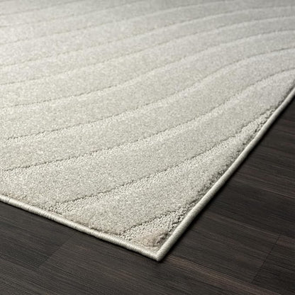 LUXE WEAVERS Modern Geometric Wave Gray 4x6 Area Rug