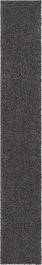 Unique Loom Davos Shag Collection Area Rug - Solid (2' 7" x 16' 5" Runner, Peppercorn)