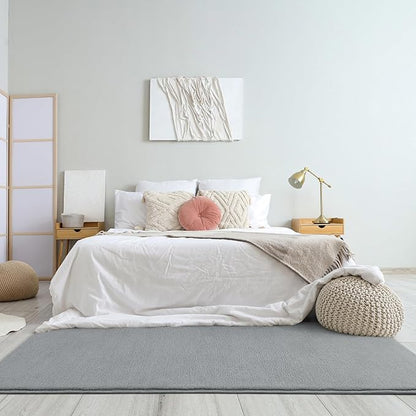 Amearea Modern Soft Hallway Runner Rug, 3x10 Feet Washable Long Runner Rugs for Hallway, Grey Fluffy Bedroom Bedside Rugs, Non Slip Memory Foam Rug Carpet for Entrance Kitchen Living Room Home Decor
