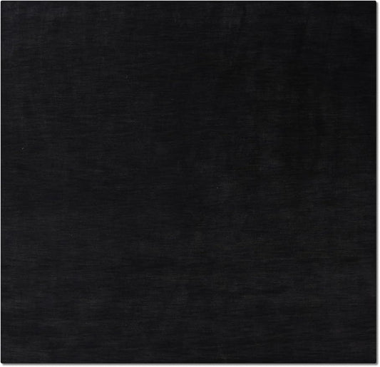 Hand Knotted Loom Wool ECO-Friendly Area Rugs - 6'x6', Square, Charcoal Color, Solid Plain Design, High Pile Handmade Anti Skid Area Rugs for Living Room, Bed Room (L00111)