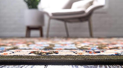 Unique Loom Espahan Collection Area Rug - Cape Cod (4' 1" x 6' 1" Rectangle, Green/ Black)