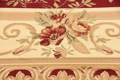Unique Loom Versailles Collection Traditional Classic Floral Motif Area Rug (10' 0 x 13' 0 Rectangular, Burgundy/ Ivory)