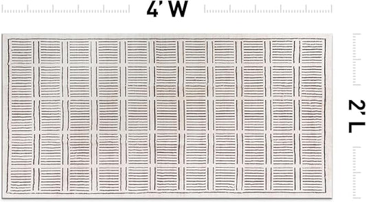 Rugshop Bohemian Stripe Lines Washable Non Slip Area Rug 2' x 4' Ivory