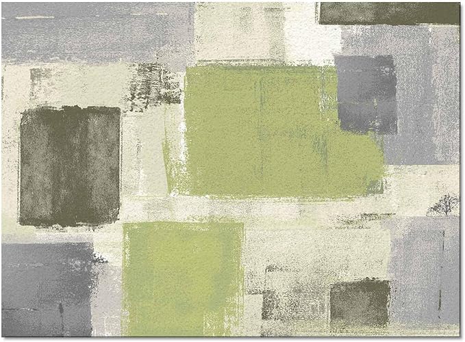 Sage Green Rectangular Area Rugs for Living Room Bedroom 2.8 x 5 ft Abstract Paint Texture Modern Art Non-Shedding Soft Low Pile Rug Non Slip Washable Rug for Nursery Entryway Playroom