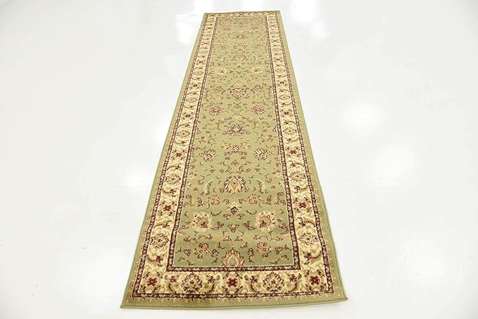 Unique Loom Voyage Collection Traditional Oriental Classic Intricate Design Area Rug (2' 7 x 10' 0 Runner, Green/Ivory)
