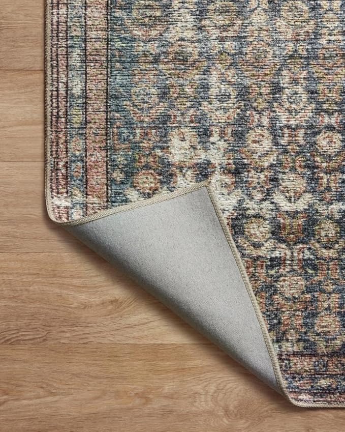 Loloi Amber Lewis Billie Collection, Ocean & Brick 5'-0" x 7'-6" Area Rug – Antique & Distressed Accent Rugs for Living Room, Bedroom, Entryway & Hallway, No Shed High Traffic Area Home Decor Rug