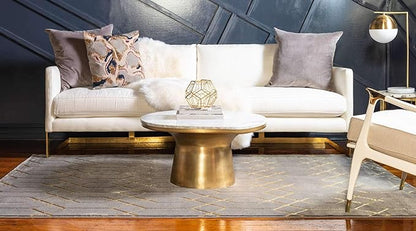 Unique Loom Marilyn Monroe Glam Collection Area Rug - Trellis (5' x 8' Rectangle, Gray Gold/ Gold)
