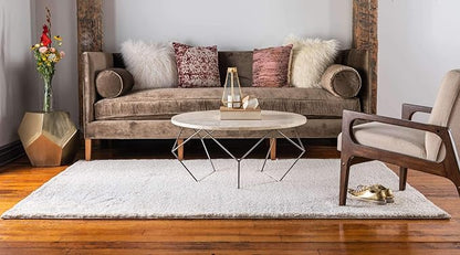 Unique Loom Solo Collection Area Rug - Calabasas (5' 3" x 7' 7" Rectangle, Ivory)