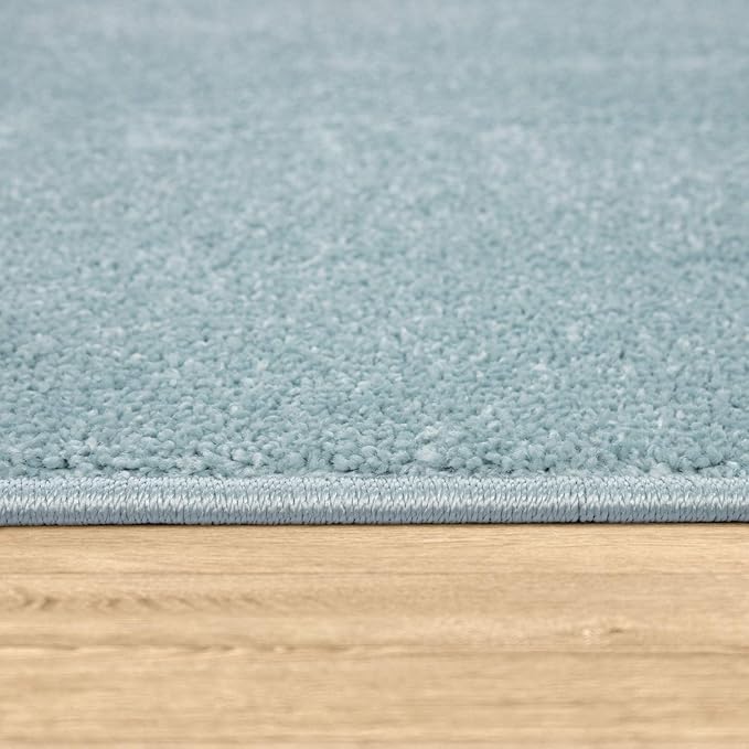 Paco Home Solid Area Rug in Light Blue Modern Plain Design, Size: 4' x 5'7"