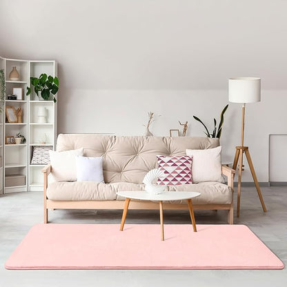 Amearea Modern Soft Hallway Runner Rug, 2x6 Feet Washable Runner Rugs for Hallway, Pink Fluffy Rug Bedroom Bedside Rugs, Non Slip Memory Foam Rug Carpet for Entrance Kitchen Living Room Decor